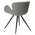 GAIA CHAIR Dove Rpes Bouclé Fabric W. Antique Brass Metal Legs 100200165 05 Back Angle