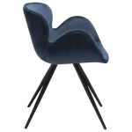 Gaia Chair Midnight Blue Velvet With Black Conical Metal Legs 100200150 03 Profile