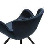 Gaia Chair Midnight Blue Velvet With Black Conical Metal Legs 100200150 06 Detail1