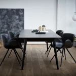 Gaia Chair Vintage Black Art Leather With Black Conical Metal Legs 100200100 16 lifestyle image