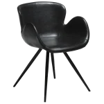 Gaia Chair Vintage Black Art Leather With Black Conical Metal Legs 100200100 01 Main
