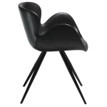 Gaia Chair Vintage Black Art Leather With Black Conical Metal Legs 100200100 03 Profile