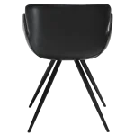 Gaia Chair Vintage Black Art Leather With Black Conical Metal Legs 100200100 04 Back