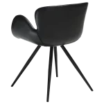 Gaia Chair Vintage Black Art Leather With Black Conical Metal Legs 100200100 05 Back Angle