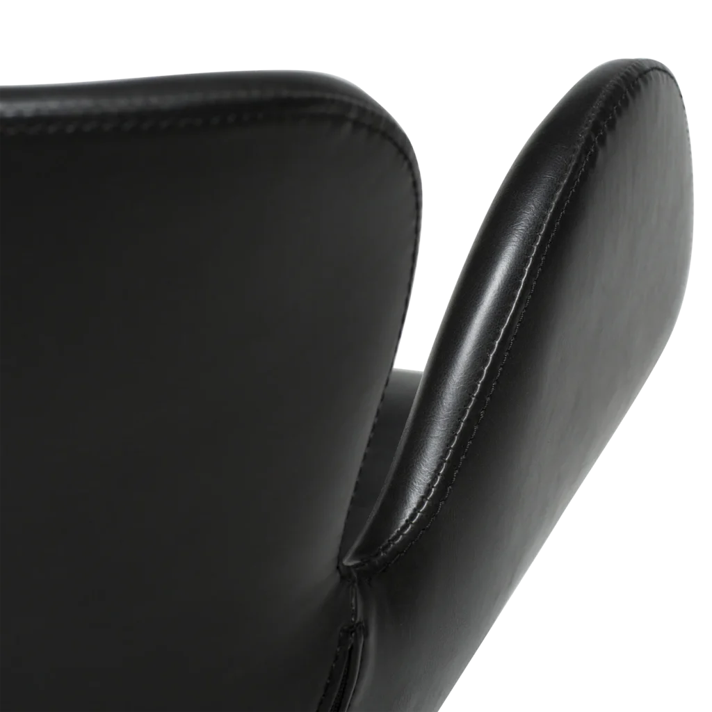 Gaia Chair Vintage Black Art Leather With Black Conical Metal Legs 100200100 06 Detail1