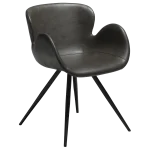 Gaia Chair Vintage Grey Art Leather With Black Conical Metal Legs 100200120 01 Main