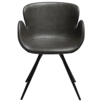 Gaia Chair Vintage Grey Art Leather With Black Conical Metal Legs 100200120 02 Front