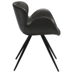 Gaia Chair Vintage Grey Art Leather With Black Conical Metal Legs 100200120 03 Profile