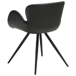 Gaia Chair Vintage Grey Art Leather With Black Conical Metal Legs 100200120 05 Back Angle