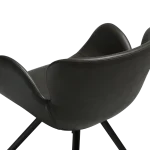 Gaia Chair Vintage Grey Art Leather With Black Conical Metal Legs 100200120 06 Detail1