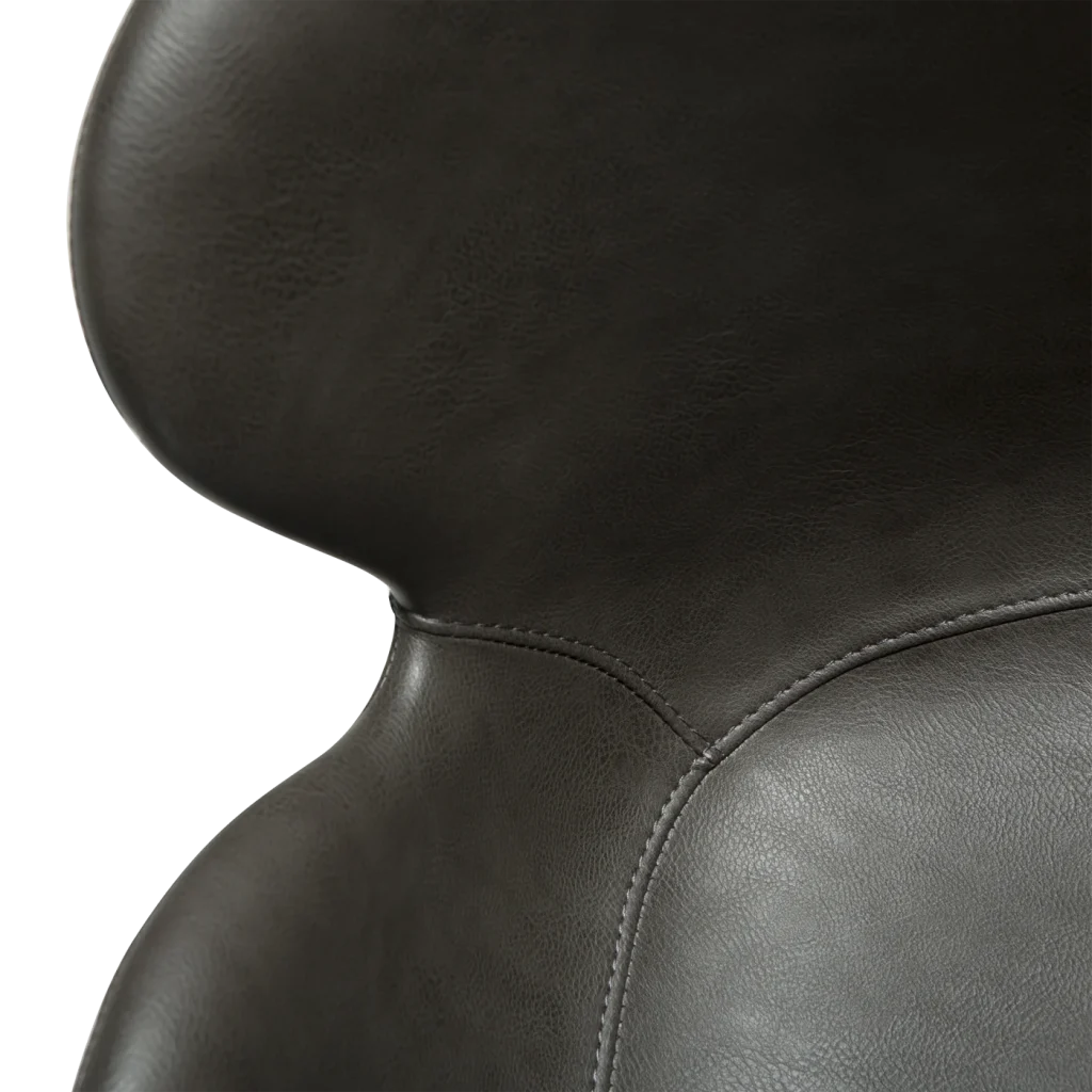 Gaia Chair Vintage Grey Art Leather With Black Conical Metal Legs 100200120 07 Detail2