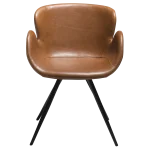 Gaia Chair Vintage Light Brown Art Leather With Black Conical Metal Legs 100220110 02 Front