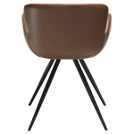 Gaia Chair Vintage Light Brown Art Leather With Black Conical Metal Legs 100220110 04 Back