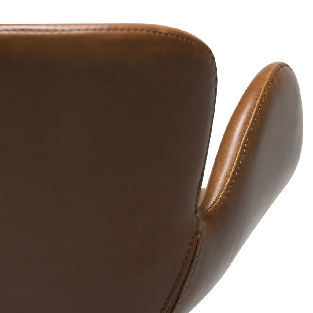 Gaia Chair Vintage Light Brown Art Leather With Black Conical Metal Legs 100220110 06 Detail1