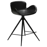 Gaia Counter Stool Vintage Black Art Leather With Black Conical Metal Legs 200200210 01 Main