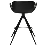 Gaia Counter Stool Vintage Black Art Leather With Black Conical Metal Legs 200200210 04 Back