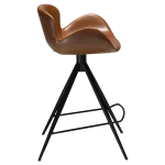 Gaia Counter Stool Vintage Light Brown Art Leather With Black Conical Metal Legs 200200220 03 Profile
