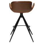Gaia Counter Stool Vintage Light Brown Art Leather With Black Conical Metal Legs 200200220 04 Back