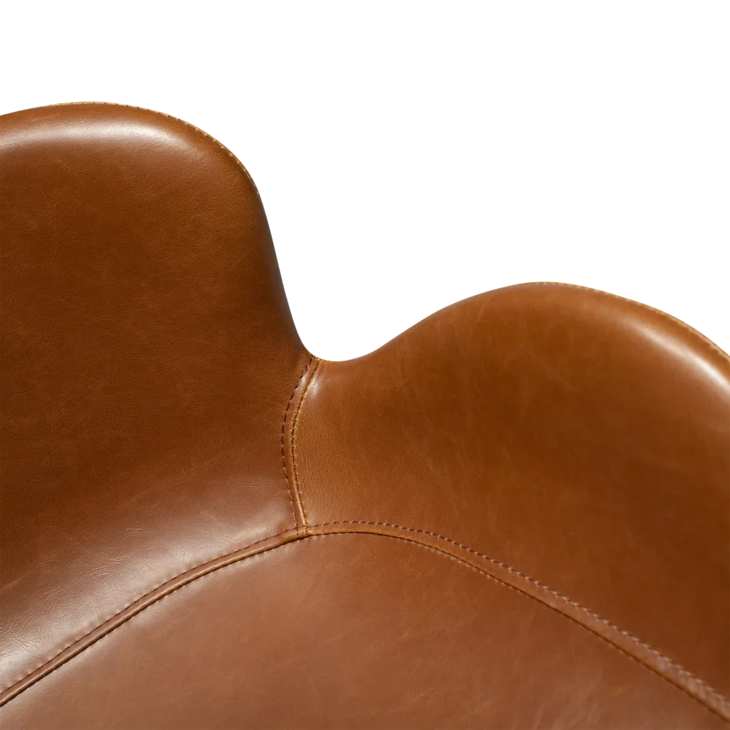 Gaia Counter Stool Vintage Light Brown Art Leather With Black Conical Metal Legs 200200220 06 Detail1