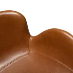 Gaia Counter Stool Vintage Light Brown Art Leather With Black Conical Metal Legs 200200220 06 Detail1