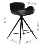 Gaia Counter Stool Vintage Light Brown Art Leather With Black Conical Metal Legs 200200220 15 Measurements