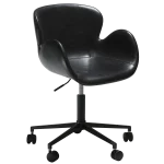 Gaia Office Chair Vintage Black Art Leaher With Black Base With Wheels 100200200 01 Main