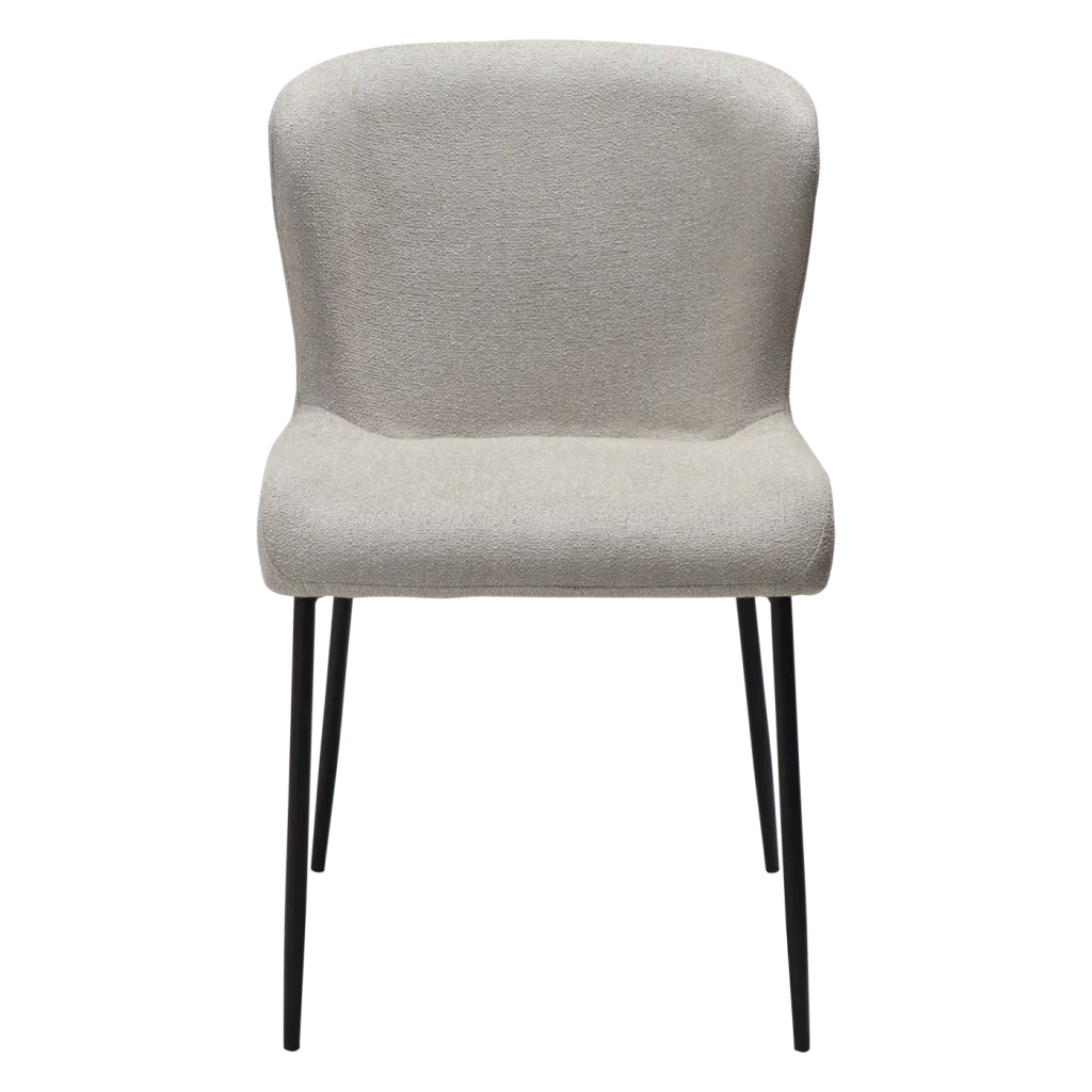Glam Chair Cashmere Boucle Fabric With Black Metal Legs 100206108 02 Front