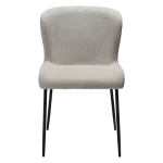 Glam Chair Cashmere Boucle Fabric With Black Metal Legs 100206108 02 Front