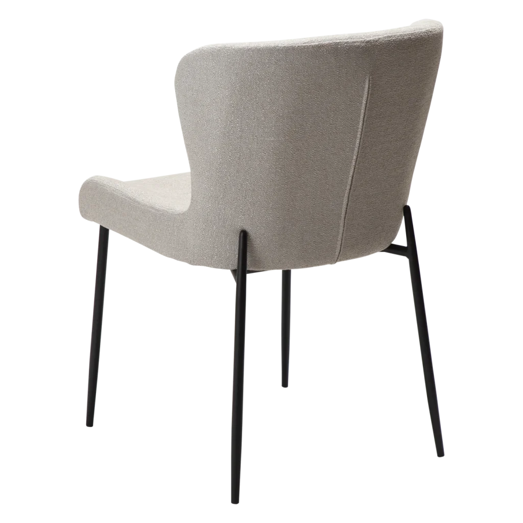 Glam Chair Cashmere Boucle Fabric With Black Metal Legs 100206108 05 Back Angle