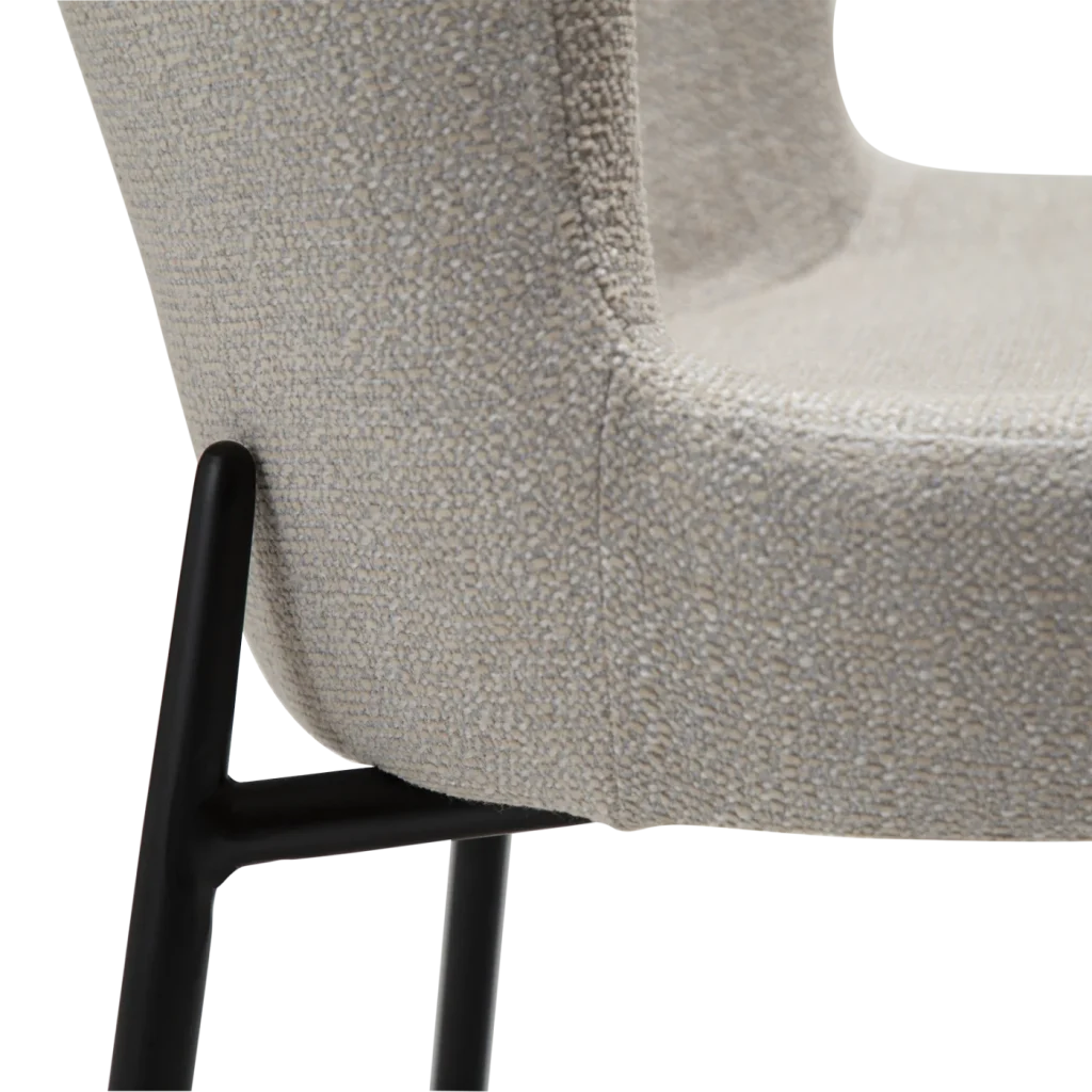 Glam Chair Cashmere Boucle Fabric With Black Metal Legs 100206108 08 Detail3
