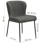 Glam Chair Cashmere Boucle Fabric With Black Metal Legs 100206108 09 Measurements