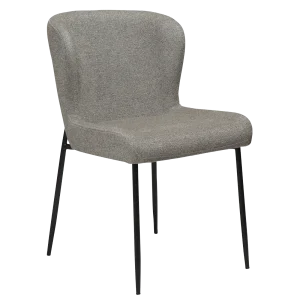 GLAM CHAIR Pebble Earth Bouclé Fabric W. Black Metal Legs 100206205 01 Main