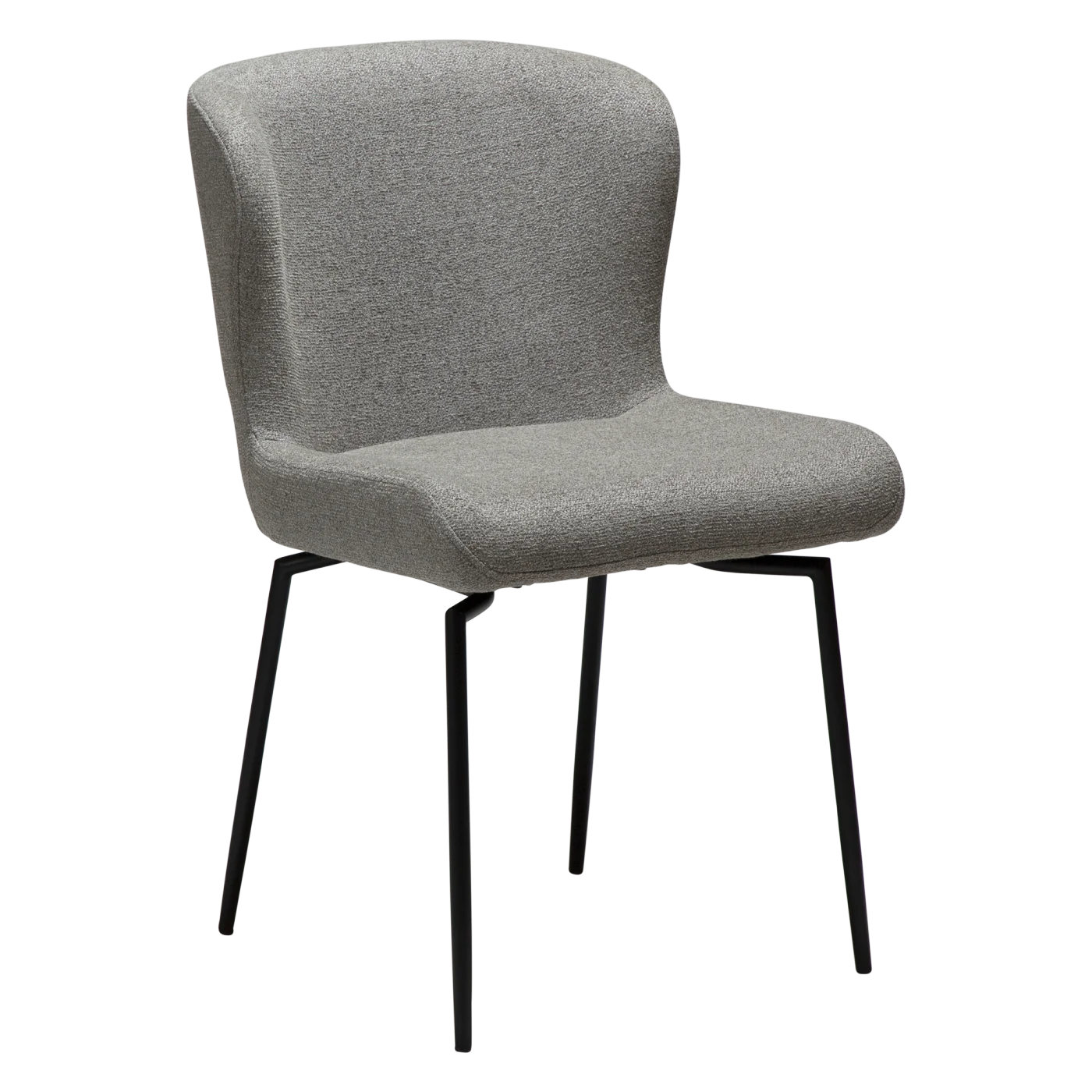 GLAM CHAIR Pebble Earth Boucle Fabric W. Black Swivel Legs 100208305 01 Main