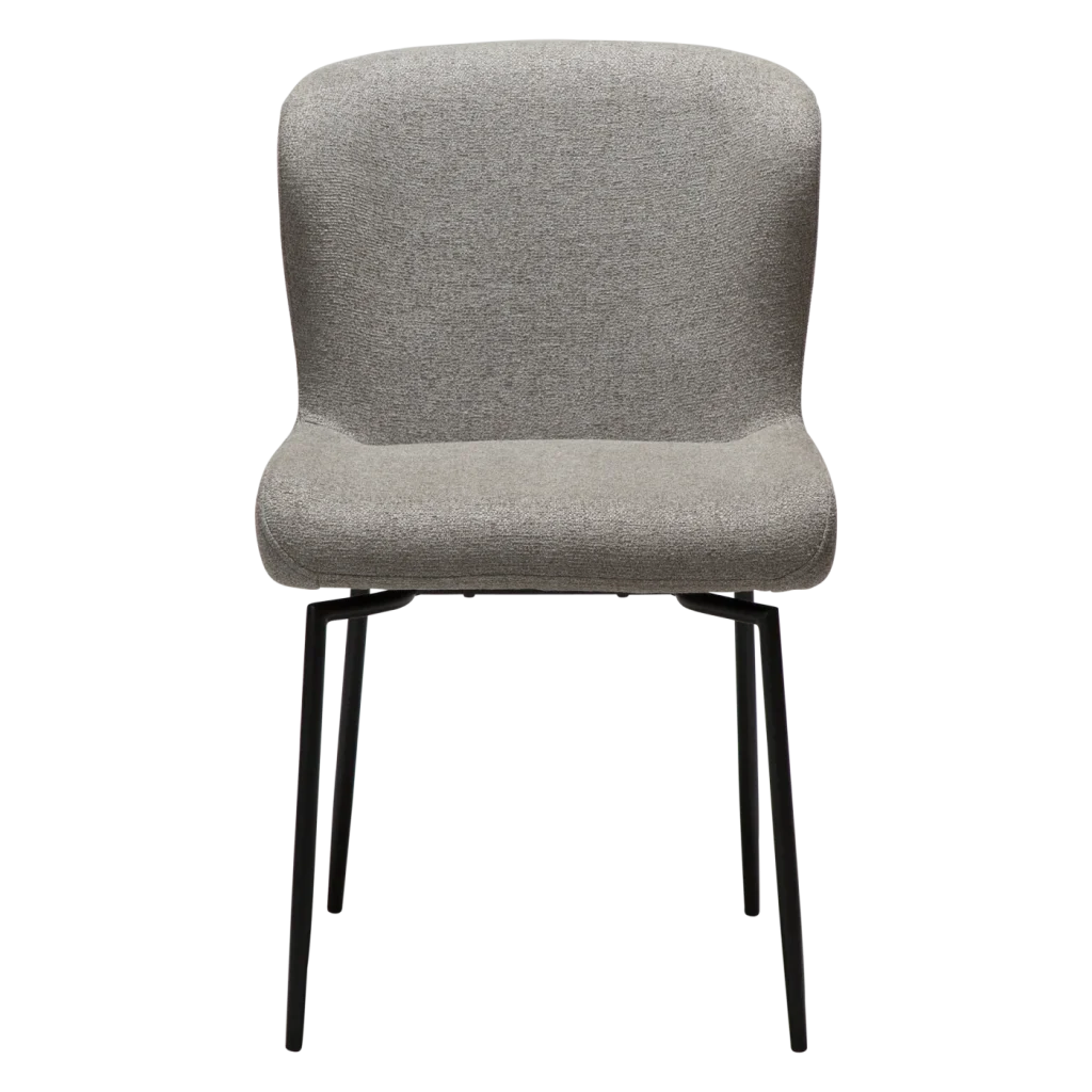 GLAM CHAIR Pebble Earth Boucle Fabric W. Black Swivel Legs 100208305 02 Front