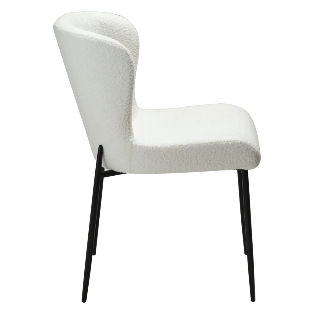 Glam Chair Snow Rpes Boucle Fabric With Black Metal Legs 100206115 03 Profile