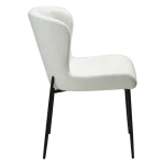 Glam Chair Snow Rpes Boucle Fabric With Black Metal Legs 100206115 03 Profile