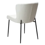 Glam Chair Snow Rpes Boucle Fabric With Black Metal Legs 100206115 05 Back Angle
