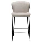 GLAM COUNTER STOOL Cashmere Boucle Fabric W. Black Metal Legs 300206109 02 Front