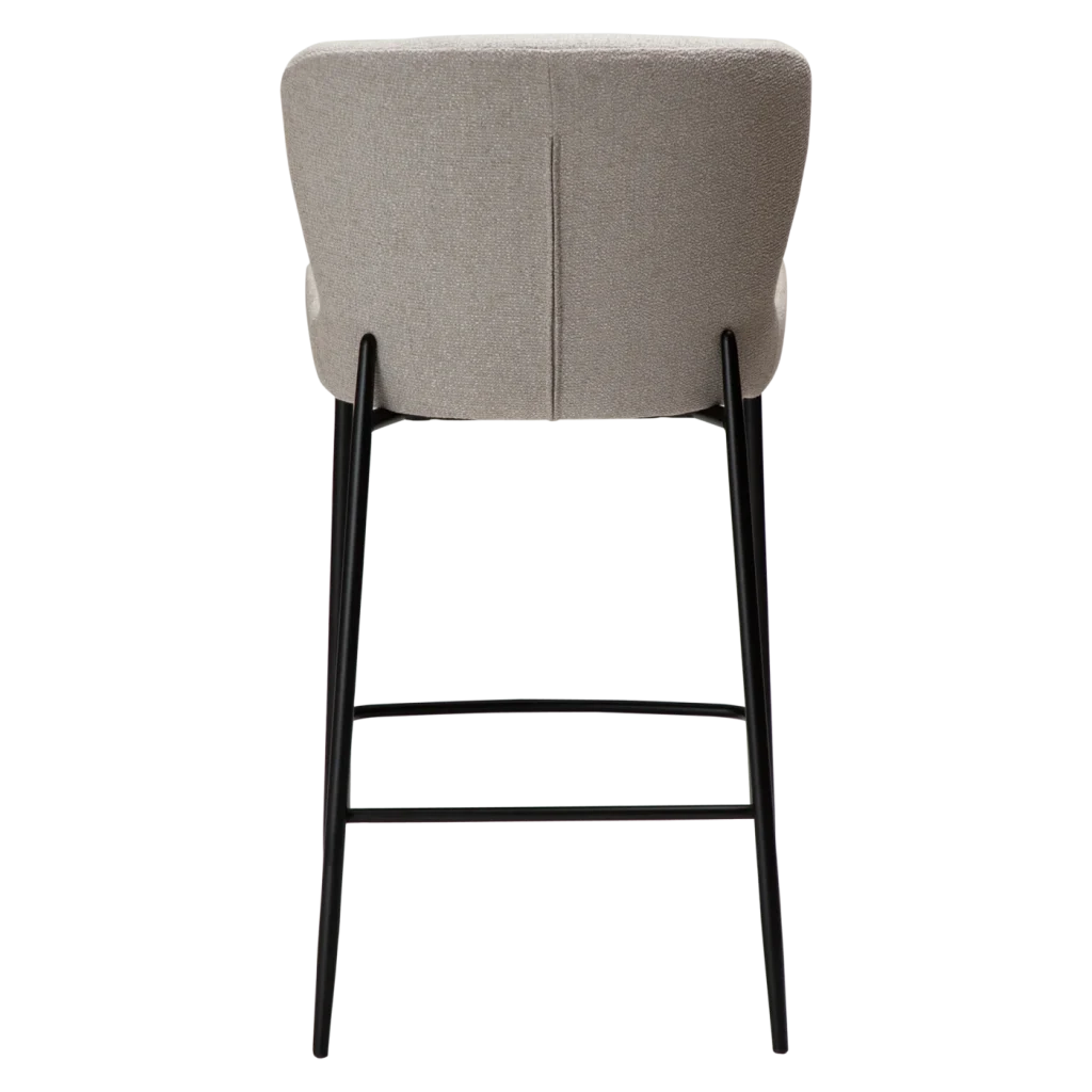 GLAM COUNTER STOOL Cashmere Boucle Fabric W. Black Metal Legs 300206109 04 Back