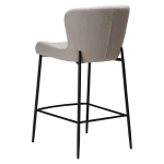 GLAM COUNTER STOOL Cashmere Boucle Fabric W. Black Metal Legs 300206109 05 Back Angle