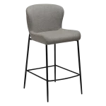 GLAM COUNTER STOOL Pebble Earth Boucle Fabric W. Black Metal Legs 300206105 01 Main