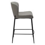 GLAM COUNTER STOOL Pebble Earth Boucle Fabric W. Black Metal Legs 300206105 03 Profile