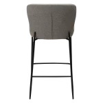 GLAM COUNTER STOOL Pebble Earth Boucle Fabric W. Black Metal Legs 300206105 04 Back