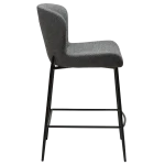 Glam Counter Stool Pebble Grey Boucle Fabric With Black Metal Legs 300206102 03 Profile