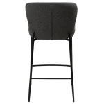 Glam Counter Stool Pebble Grey Boucle Fabric With Black Metal Legs 300206102 04 Back
