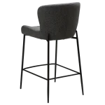 Glam Counter Stool Pebble Grey Boucle Fabric With Black Metal Legs 300206102 05 Back Angle