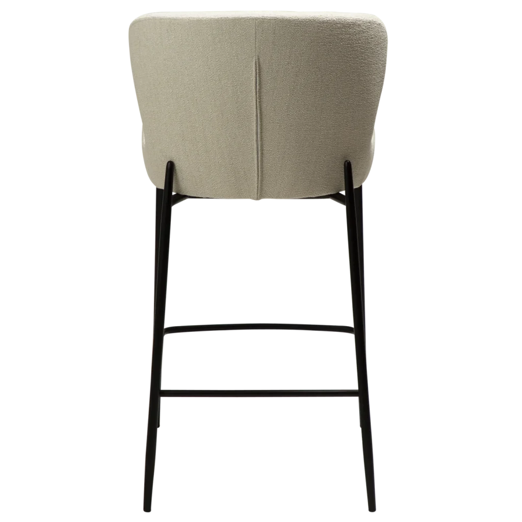 Glam Counter Stool Simply Beige Boucle Fabric With Black Metal Legs 300206106 04 Back