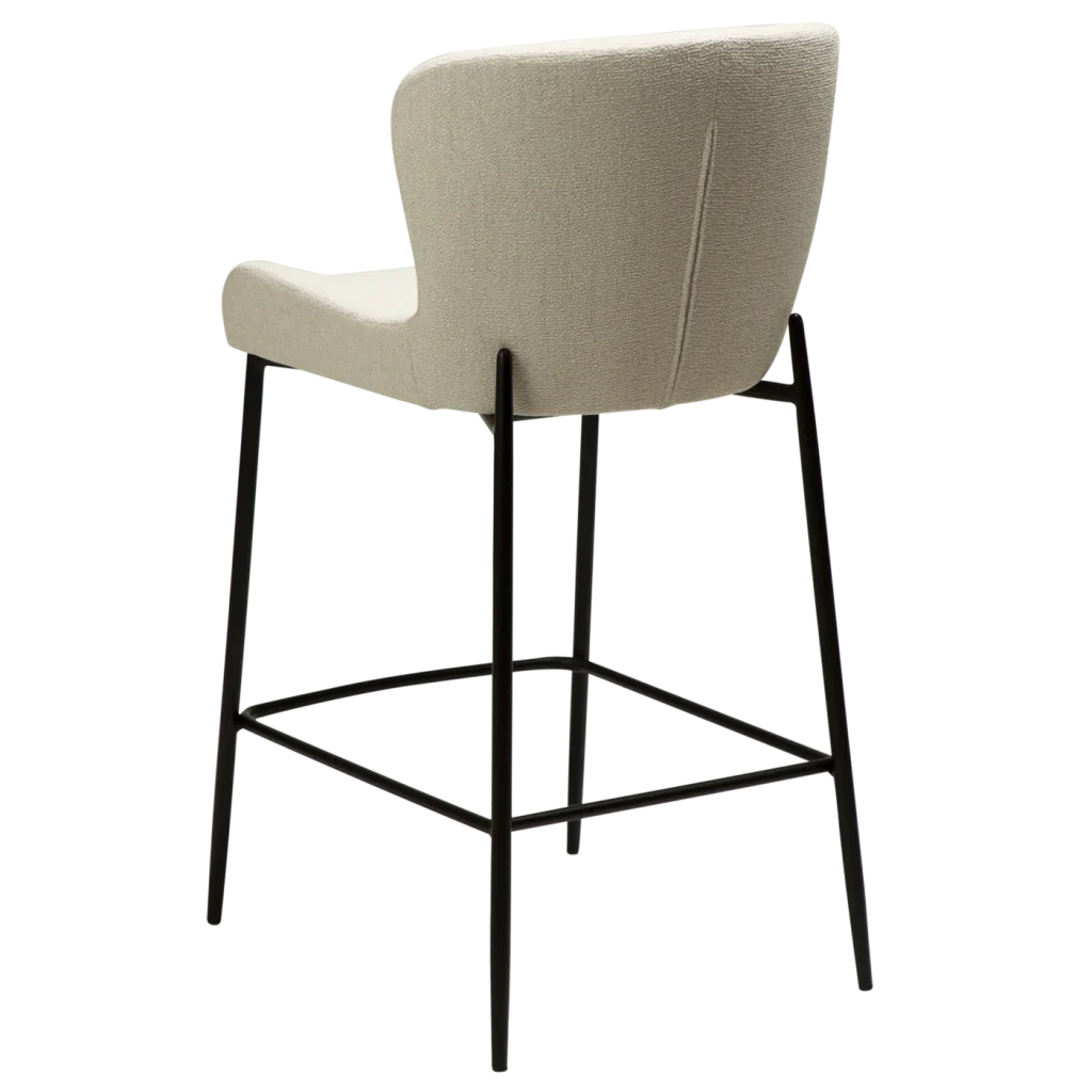 Glam Counter Stool Simply Beige Boucle Fabric With Black Metal Legs 300206106 05 Back Angle