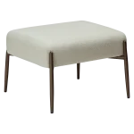 GLAM FOOT STOOL Bone White Boucle Fabric W. Antique Brass Legs 700208114 01 Main