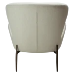 GLAM LOUNGE CHAIR LOW BACK Bone White Boucle Fabric W. Antique Brass Legs 700204114 05 Back